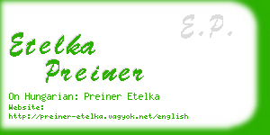 etelka preiner business card